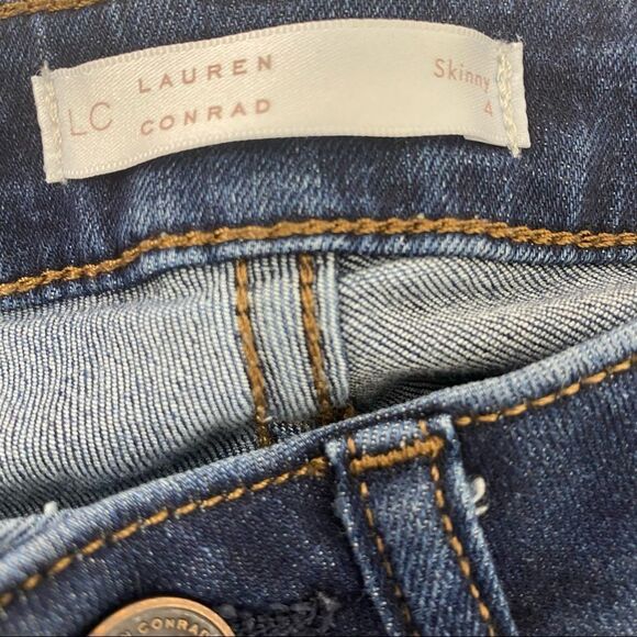 LC Lauren Conrad Dark Wash Skinny Jeans Sz 4 - Picture 9 of 10